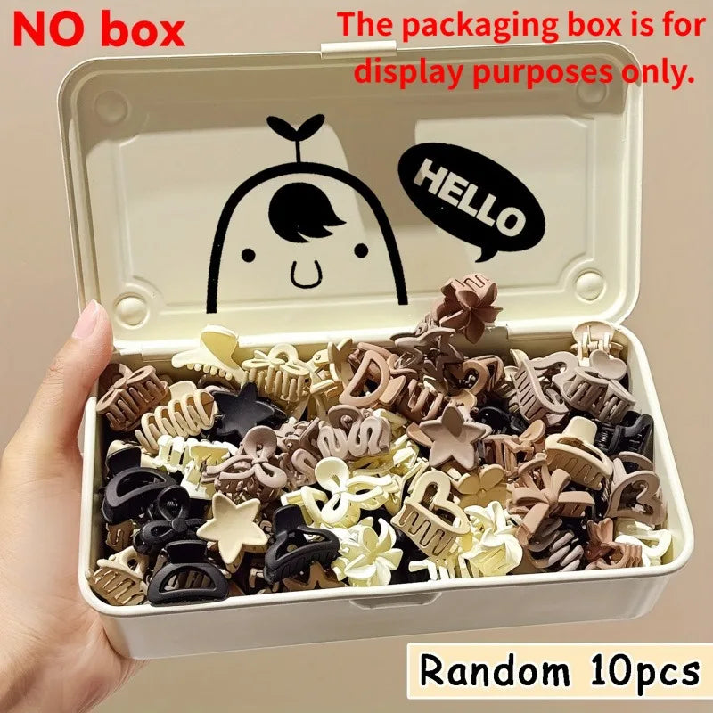 10pcs Beige Mixed Pack Small Clips,
