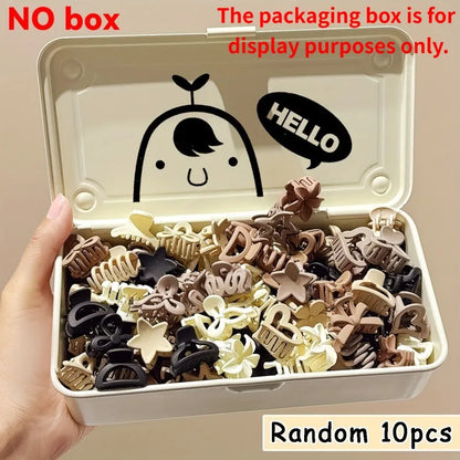 10pcs Beige Mixed Pack Small Clips,