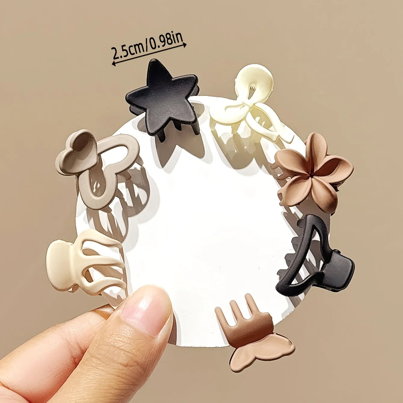 10pcs Beige Mixed Pack Small Clips,