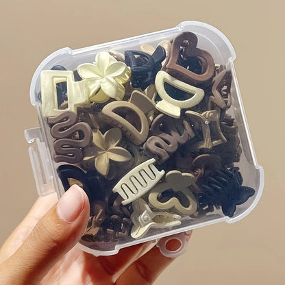 10pcs Beige Mixed Pack Small Clips,