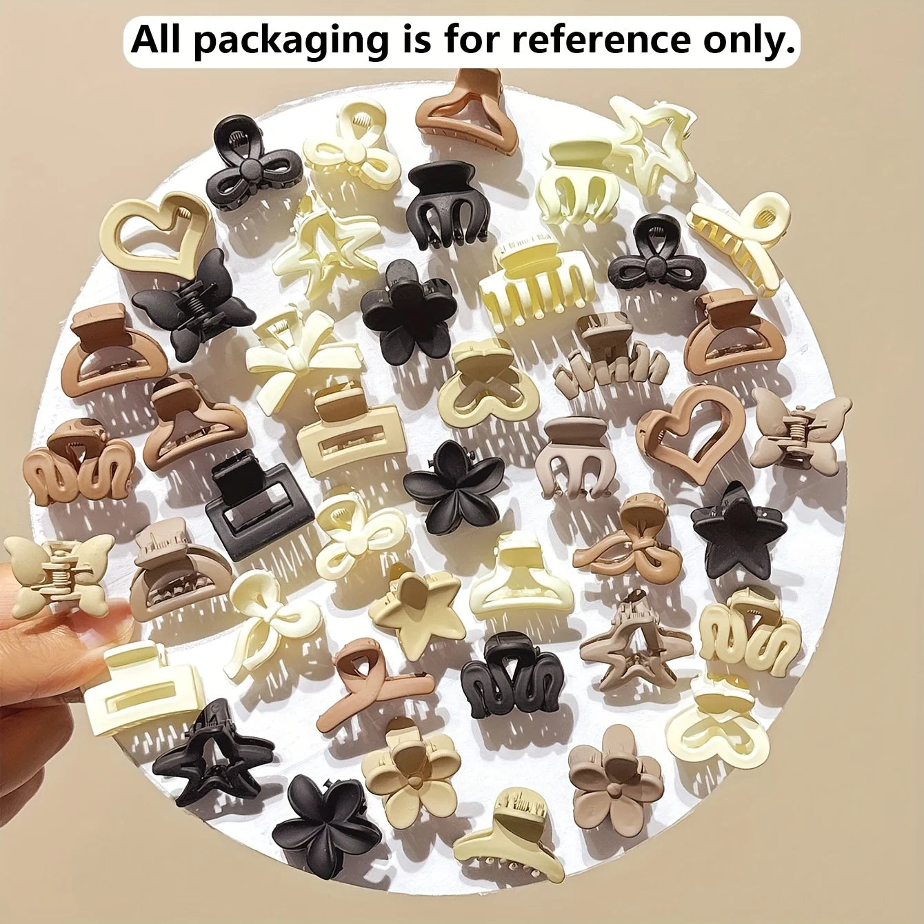 10pcs Beige Mixed Pack Small Clips,